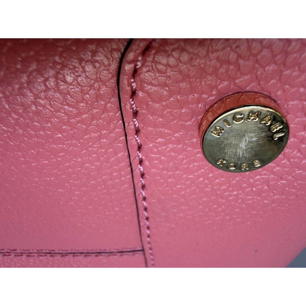 NWT Michael Kors Mercer Large Accordion Tote Pebbled Leather Grapefruit Pink - Picture 15 of 16